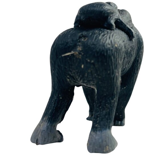 Vintage Hand-Painted Gorilla Figurine With Baby On Back Rubber Toy - Picture 10 of 11